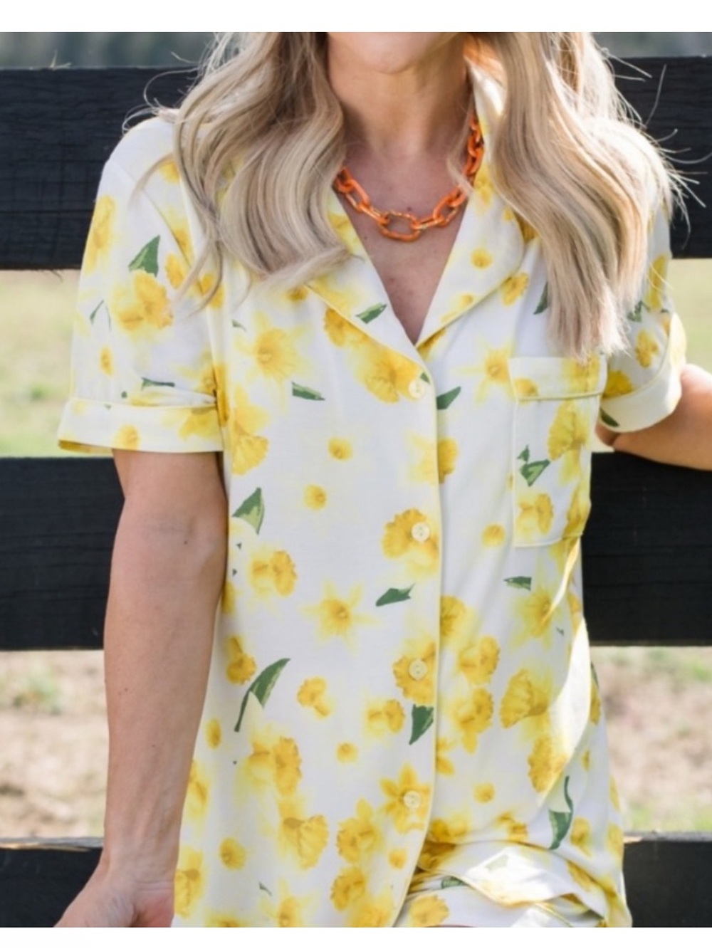 In My Sundays Daffodil Rare 2024 Yellow white Pajama Set $78